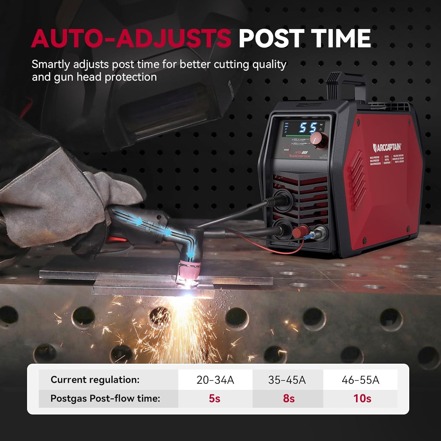 ARCCAPTAIN Plasma Cutter 55A Pilot Arc Air Plasma Cutting Machine Dual Voltage