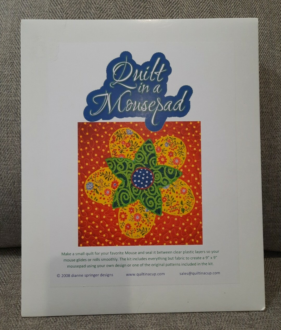 Quilt in a Mousepad Diane Springer Designs 9" X 9" Size Quilt in a Cup 2008 New