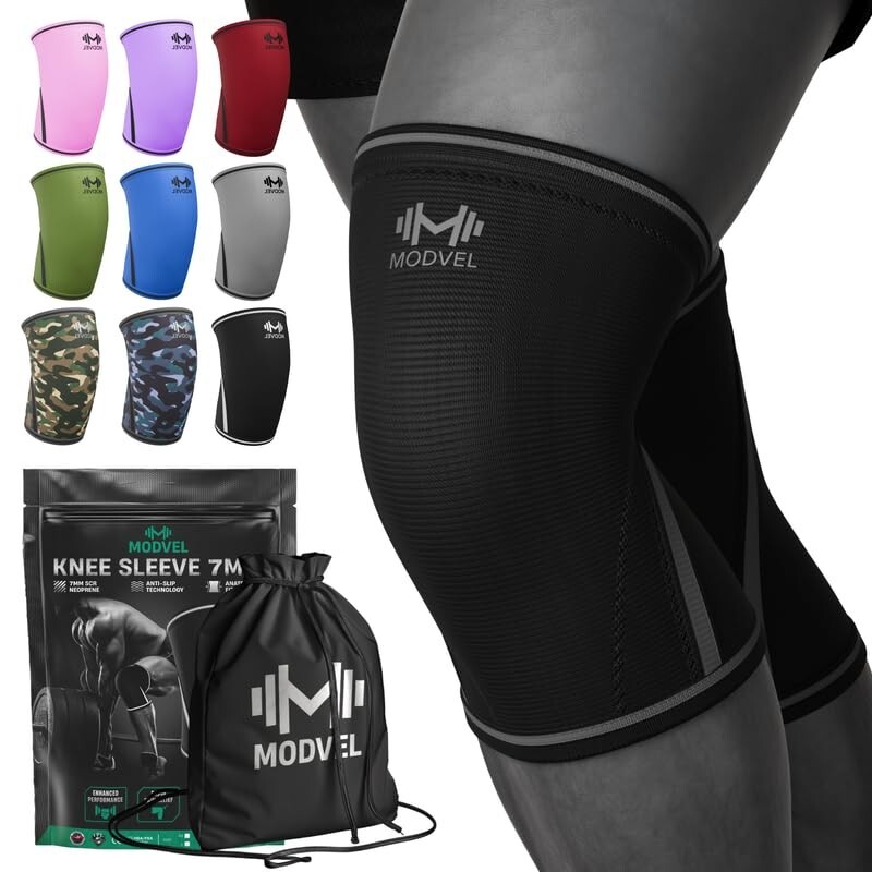 Modvel Knee Sleeves 7mm Strength for Weightlifting USPA IPL IWF USAW Approve