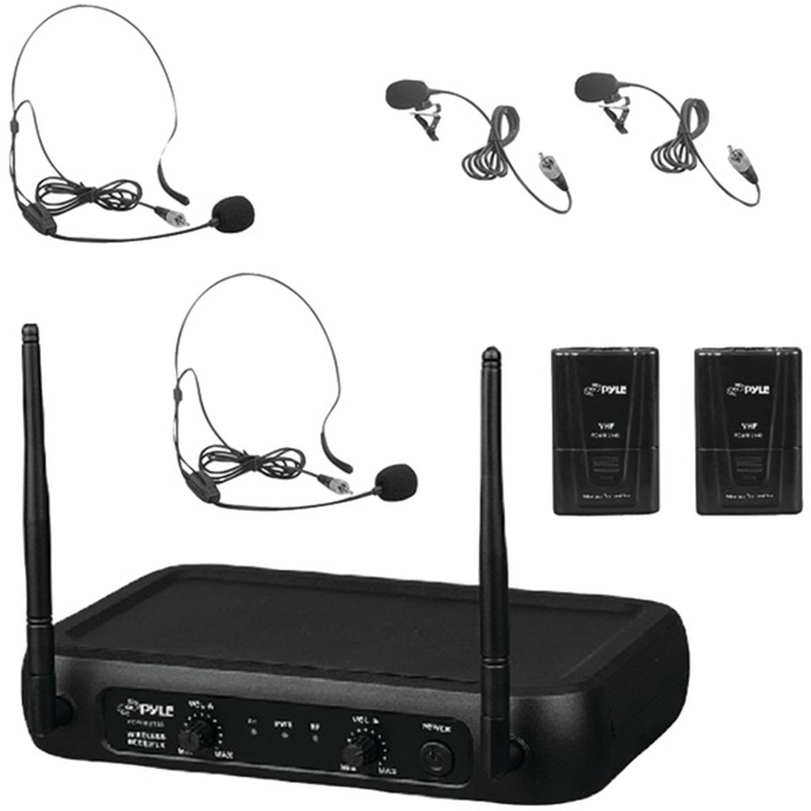 Pyle Bluetooth USB Receiver, 4x 3.5'' 200W Weather Proof Speakers + Wireless Mic