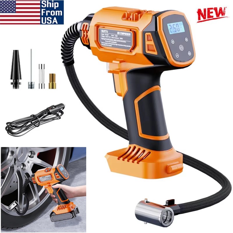 Automatic Tire Inflator Electric Air Compressor Portable Cordless Car Tire Pump