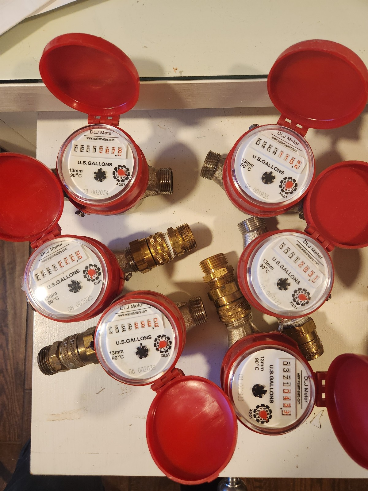 DLJ Water Meter U.S Gallons HOT (90C)