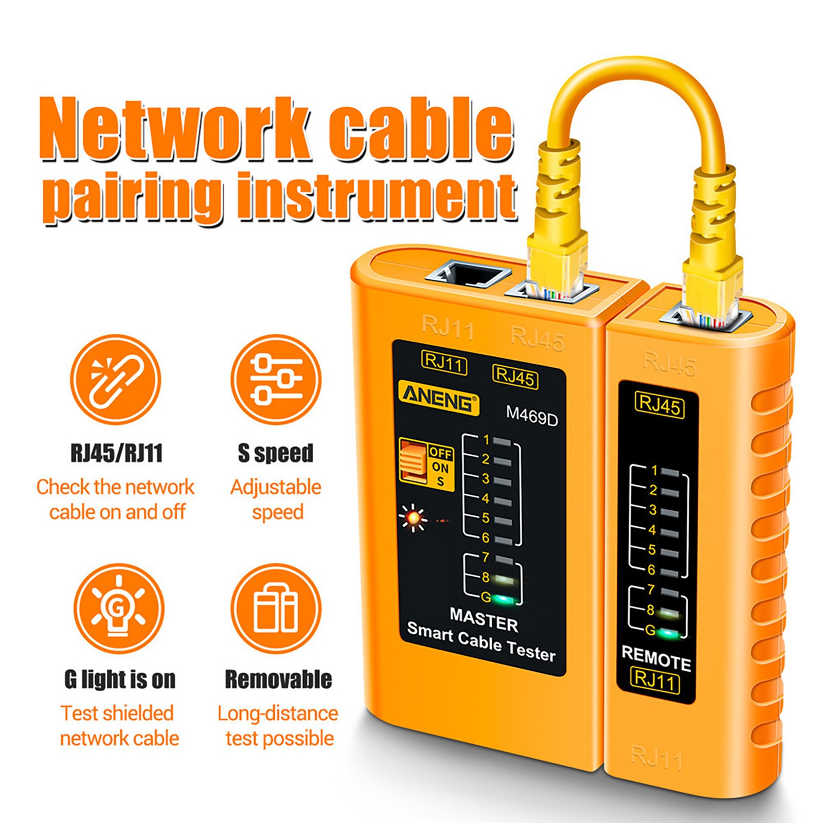 Networks Cable Tester Tool Ethernet RJ45 RJ11 LAN Wire Telephone Cable Tester e