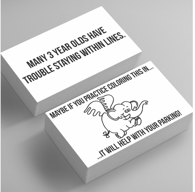 (25 Pack) Bad Parking Business Cards Funny Joke Gag You Suck At Parking Cards