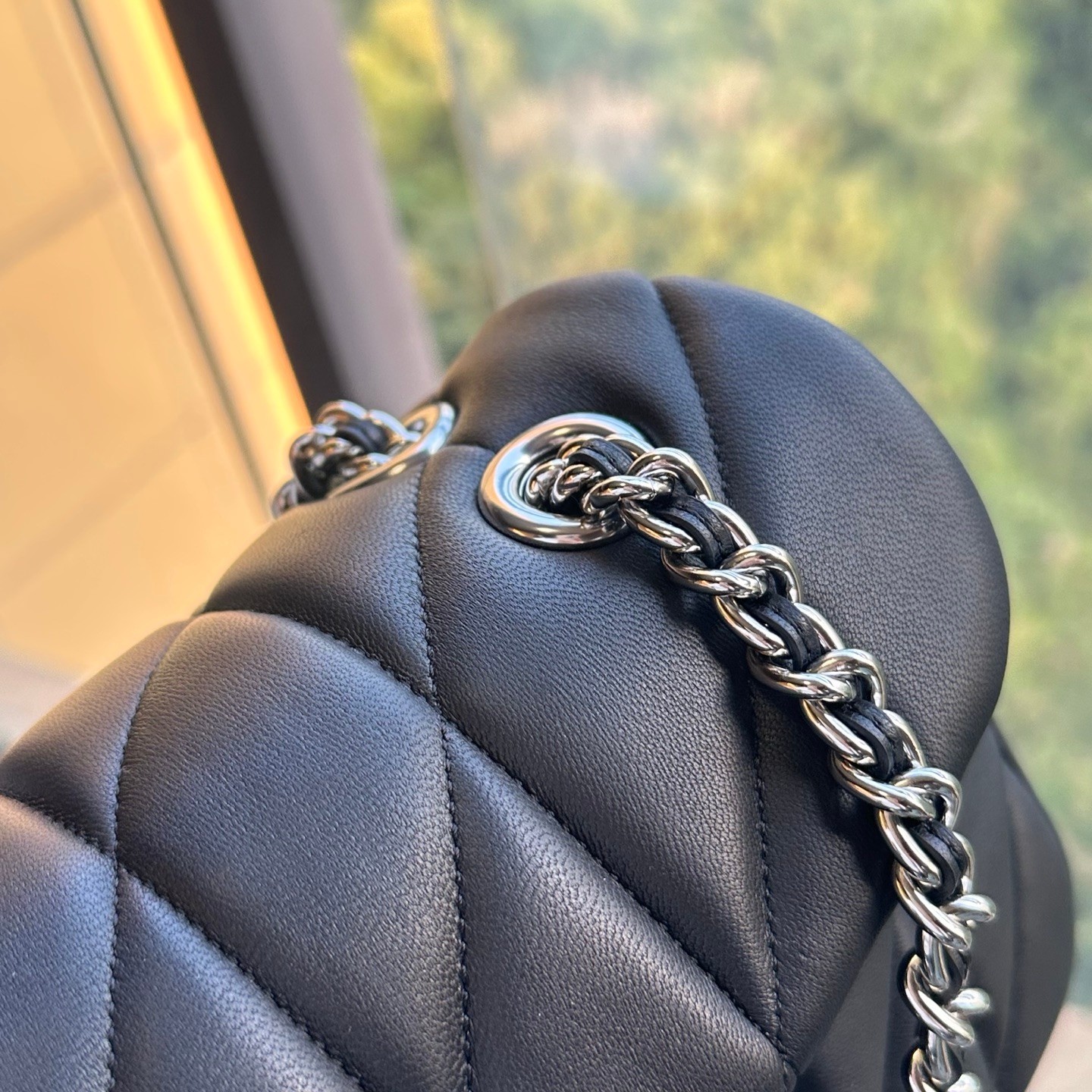 COACH new Tabby26 wine bag with diamond pattern - silver logo