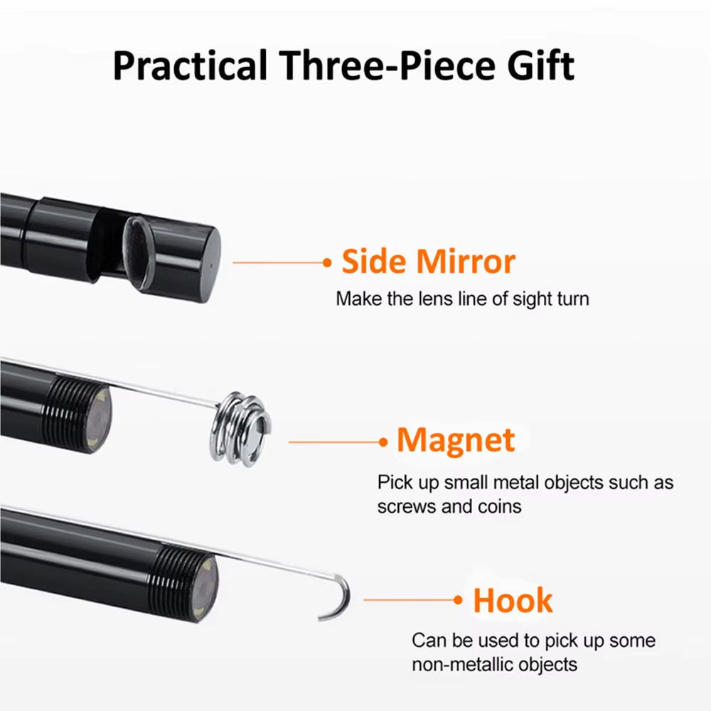 Flexible Endoscope Inspection 7.0mm USB Type-C Android PC Camera IP67