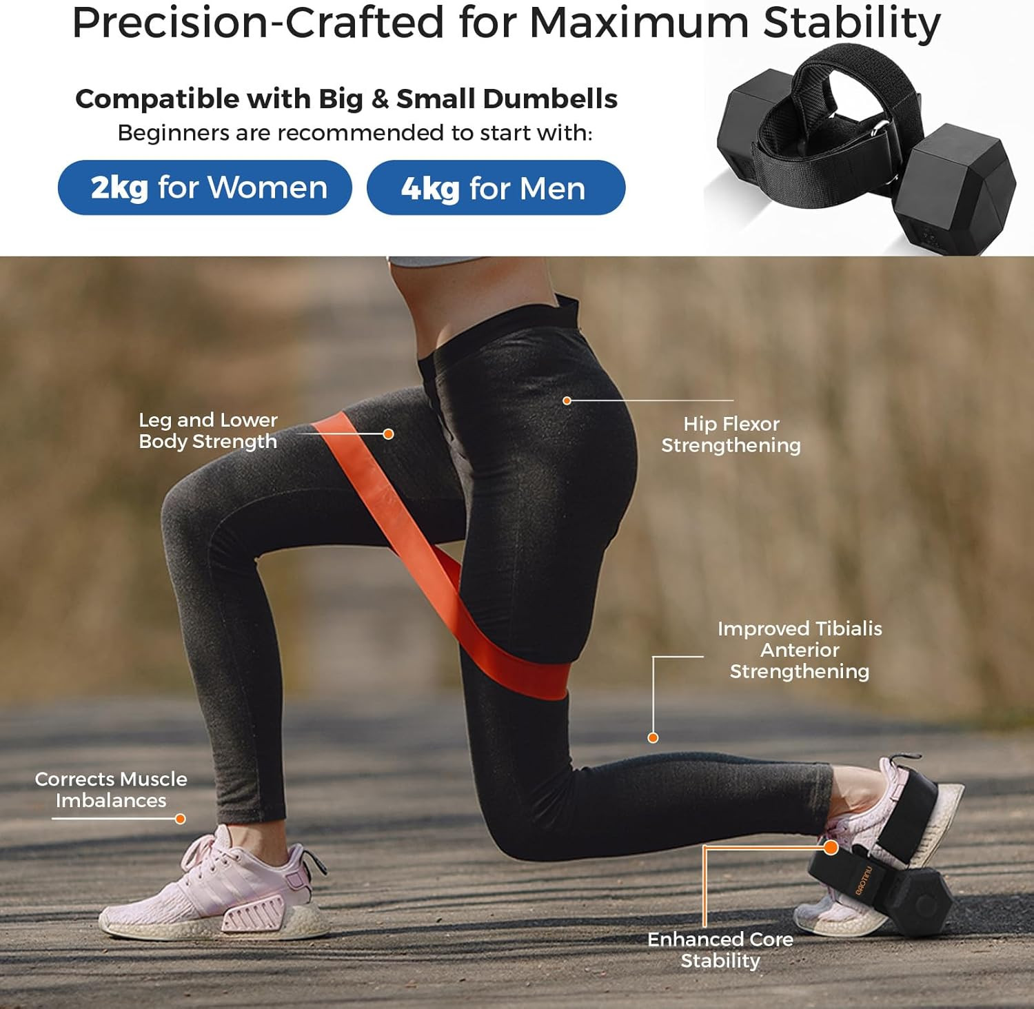 Monkey Foot Dumbbell Attachment for Glute Kickback Women'S Leg Exercise Workouts