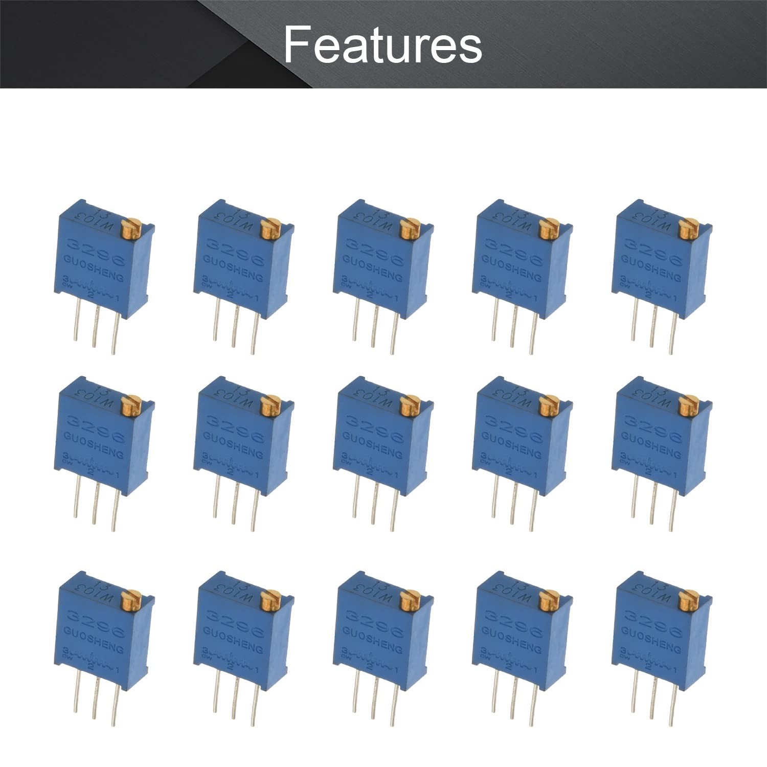 Fielect 50Pcs 10K Ohm Multiturn Trimmer Potentiometer Variable Resistor High ...