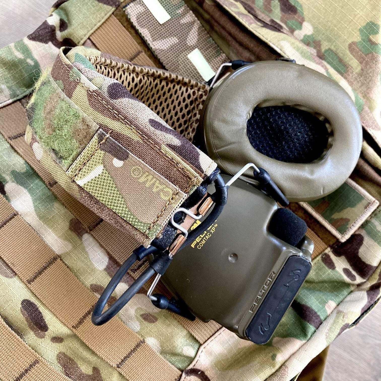 Ear Protection Wrap Cover (with ZAP patch space, Elastic and D-ring) Peltor, Ear