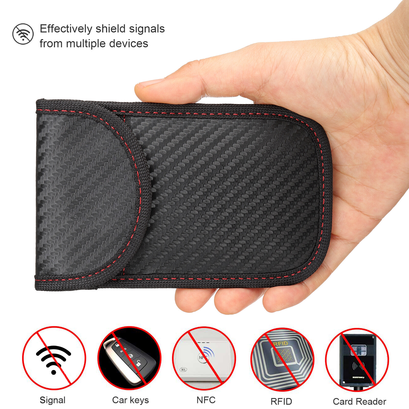 Car Key Signal Blocker Bag Faraday Fob Pouch Keyless RFID Security Blocking Case