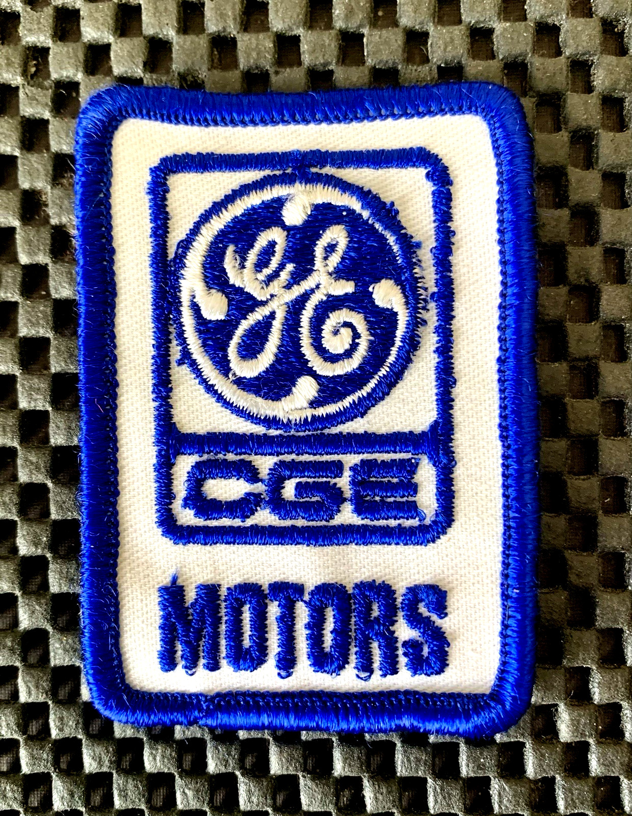 GE CGE MOTORS EMBROIDERED SEW ON ONLY PATCH CANADIAN ELECTRIC MOTORS 2" x 3" NOS