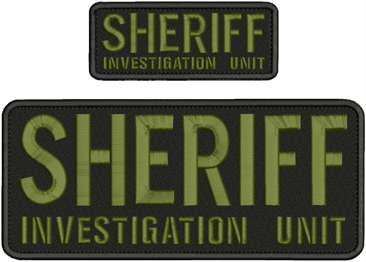 SHERIFF Investigation Unit EMB PATCH 4X10 AND 2X5 VELCR@ ON BACK  OD GREEN ON BK