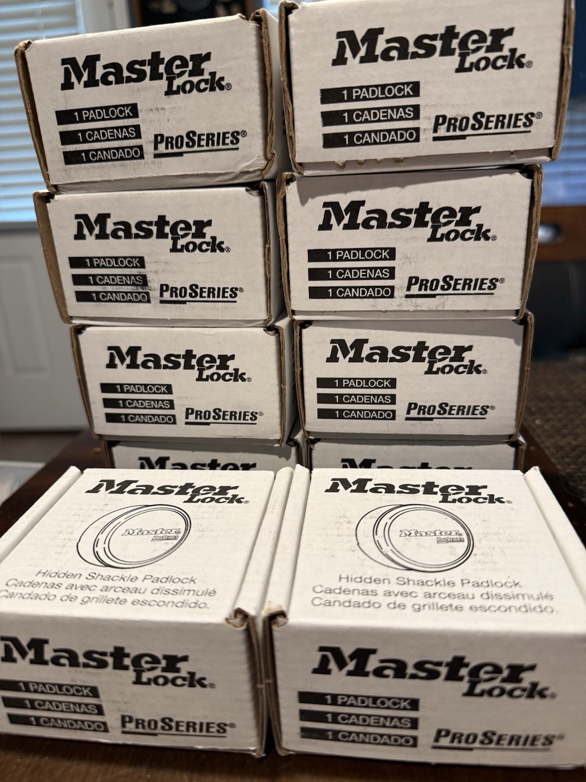 10 Master Lock ProSeries Hidden Shackle Keyed Padlock Silver All Keyed Alike