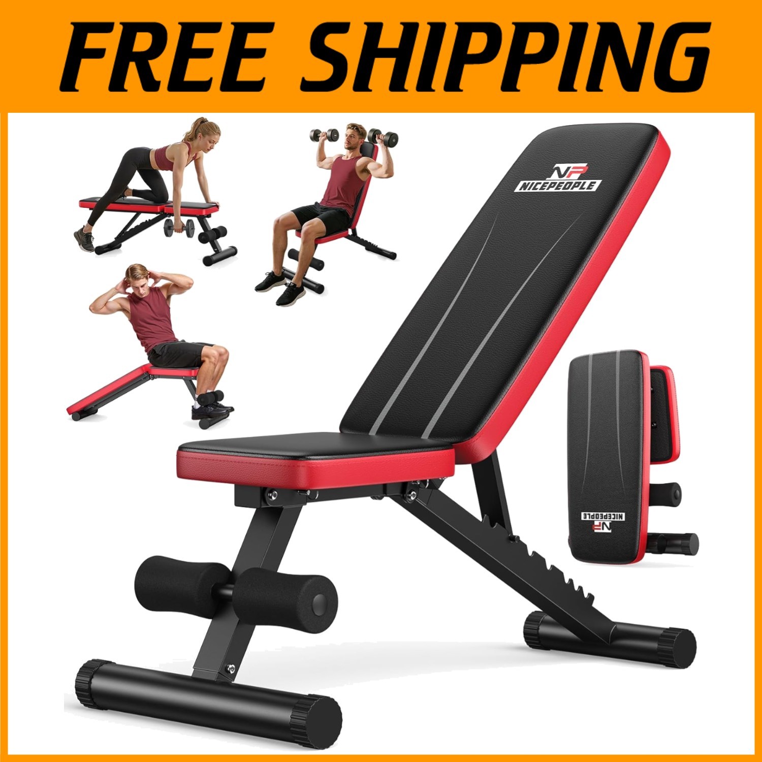 Compact Foldable Bench for Chest, Shoulders, Arms, 660lbs