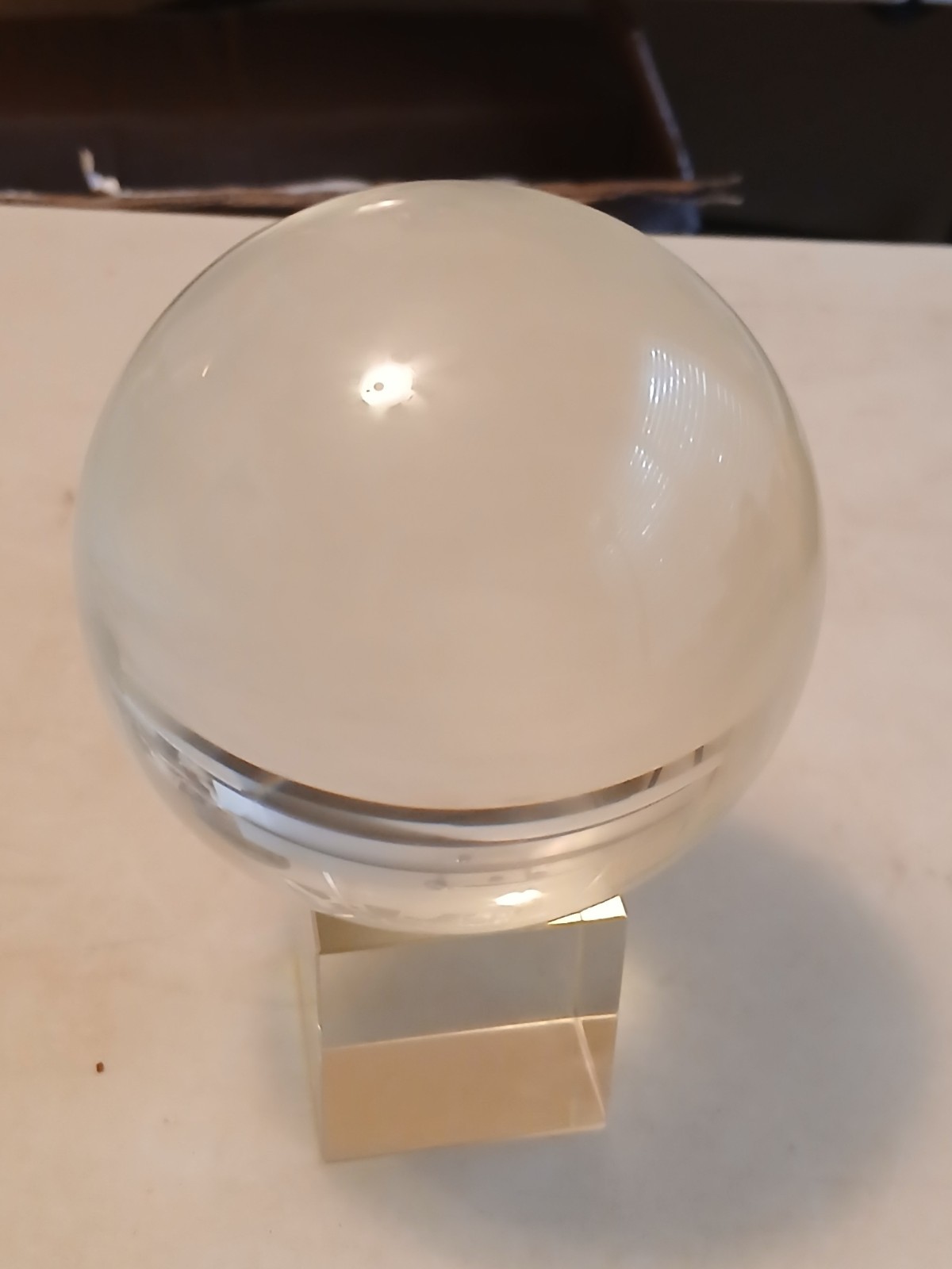 Vintage SOLID CRYSTAL WORLD GLOBE SPINNER WITH BASE