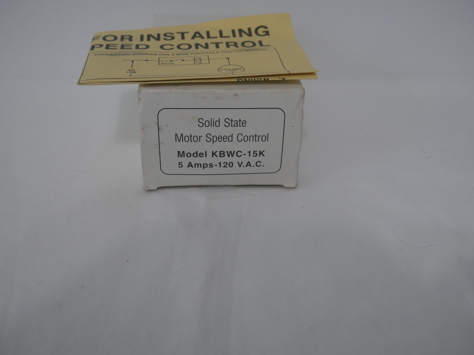 Solid State KBWC-15K Motor Speed Control 5-AMPS-120 VAC (1C2)