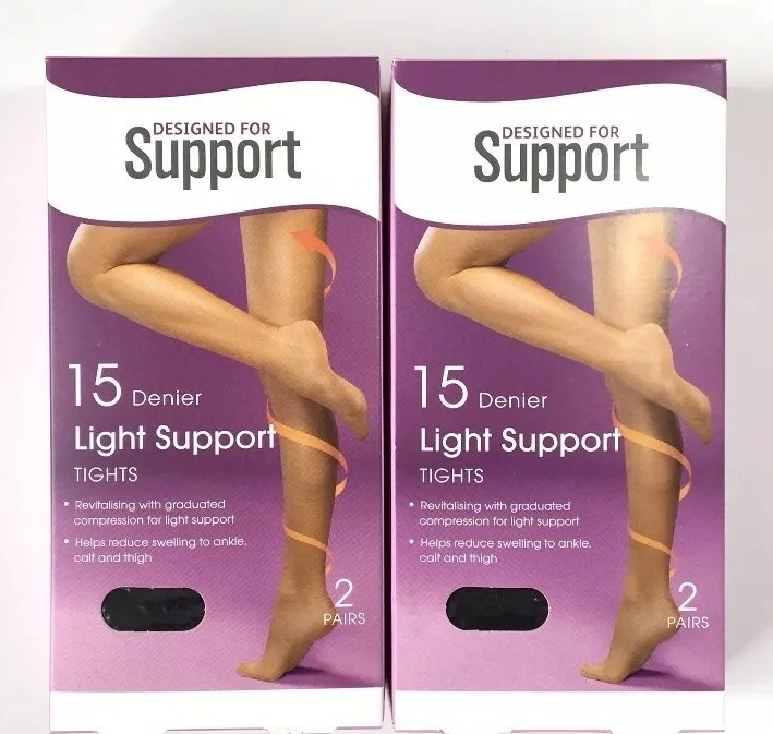 McKesson Light Support 15 Denier Tights MEDIUM BLACK * 2 Pairs