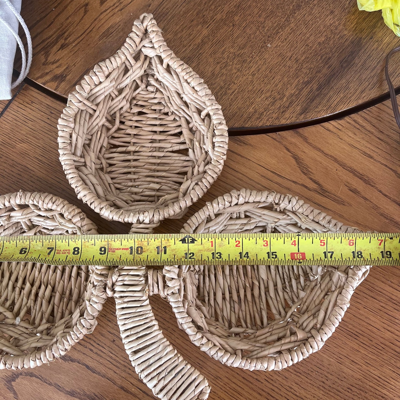Vintage Wicker Leaf Shaped basket