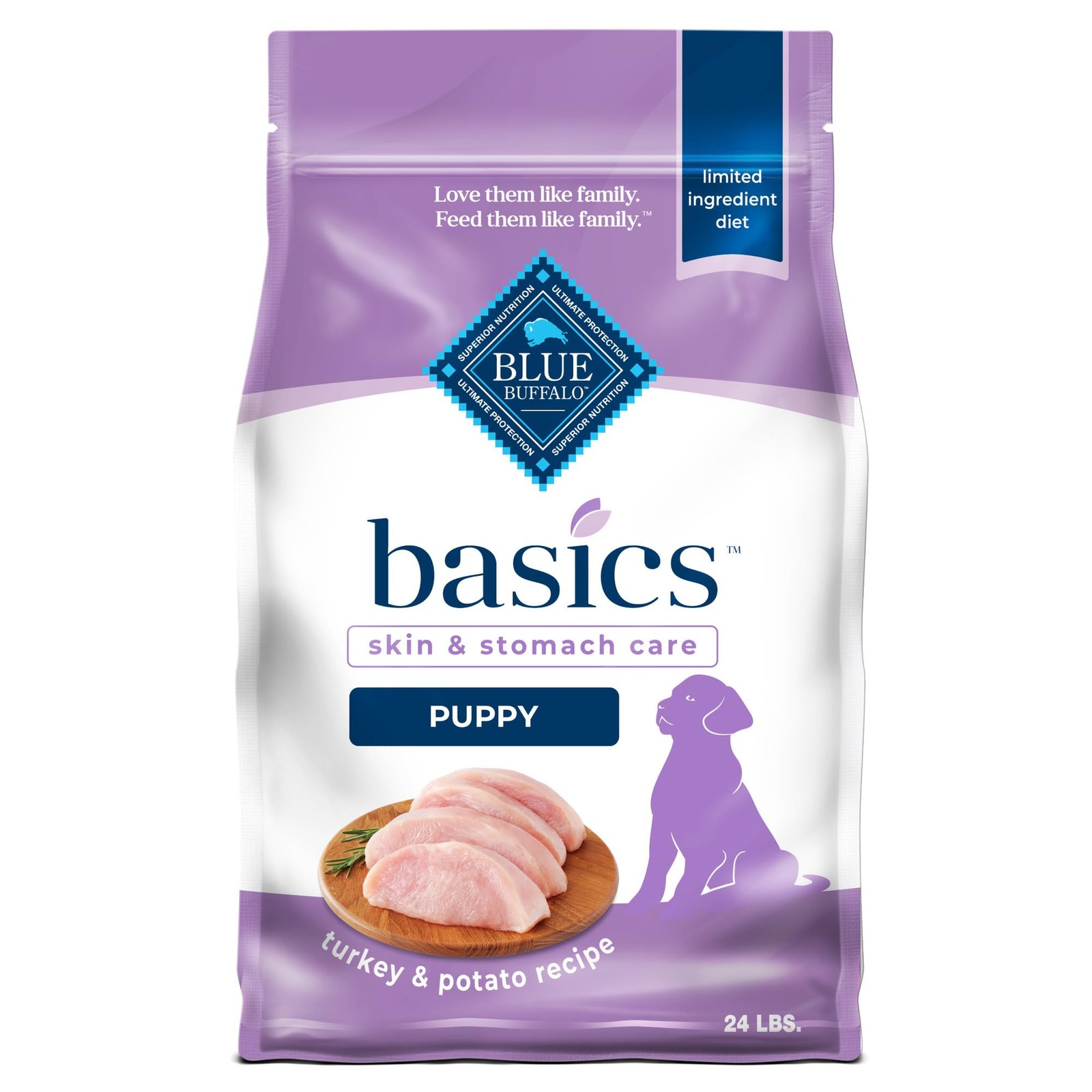 Blue Buffalo Basics Dry Dog Food for Puppies, Skin & Stomach Care, Limited Ingre