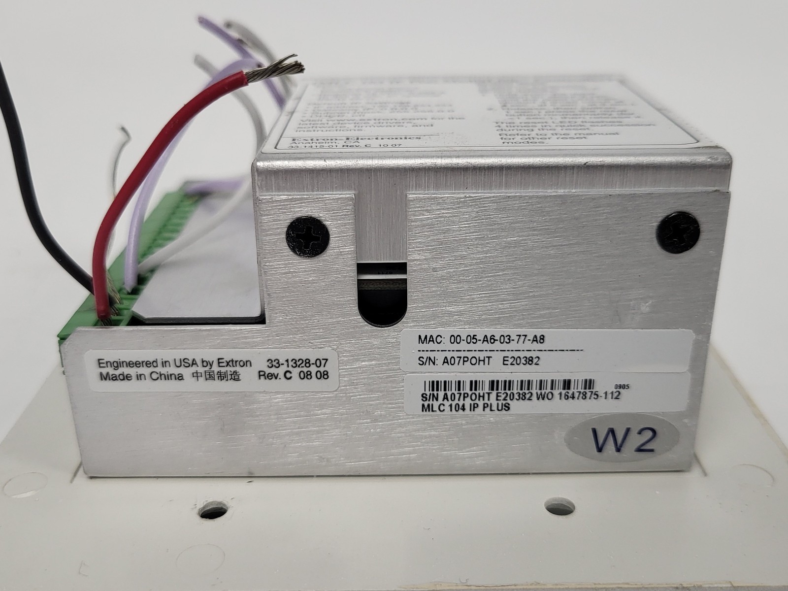 Extron MLC 104 IP Plus MediaLink Controller Ethernet Control Wall Mount