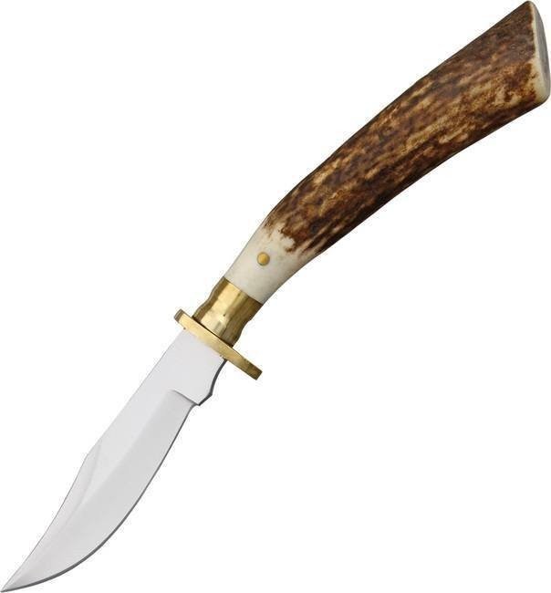 Steel Stag Small Hunter Fixed Knife 3.12" Stainless Steel Blade Stag - SS7015