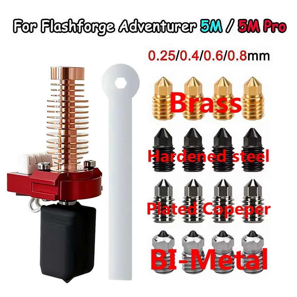 Hotend Kit 0.4 0.6 0.8mm Nozzle For Flashforge Adventurer 5M/5M Pro 3D Printer