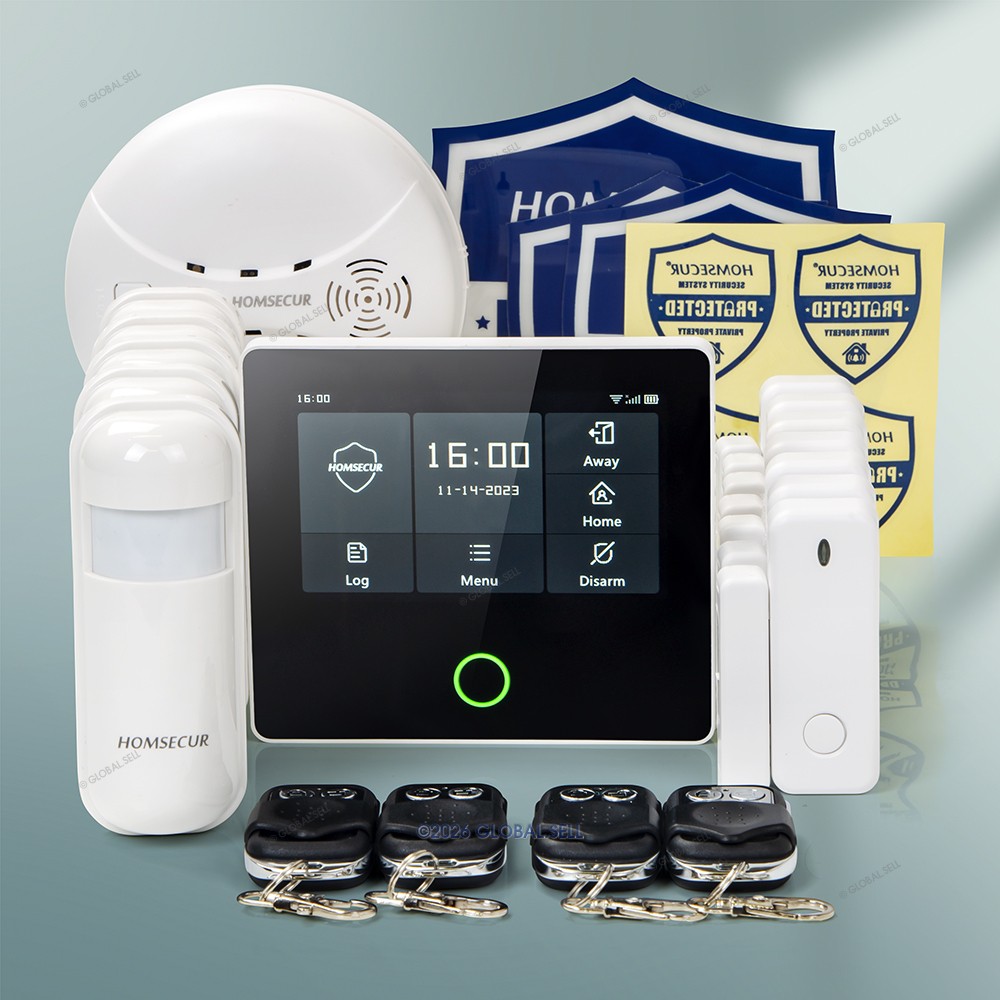 HOMSECUR Wireless WIFI 4G 2G SMS Autodial Home Security 4.3" Alarm System