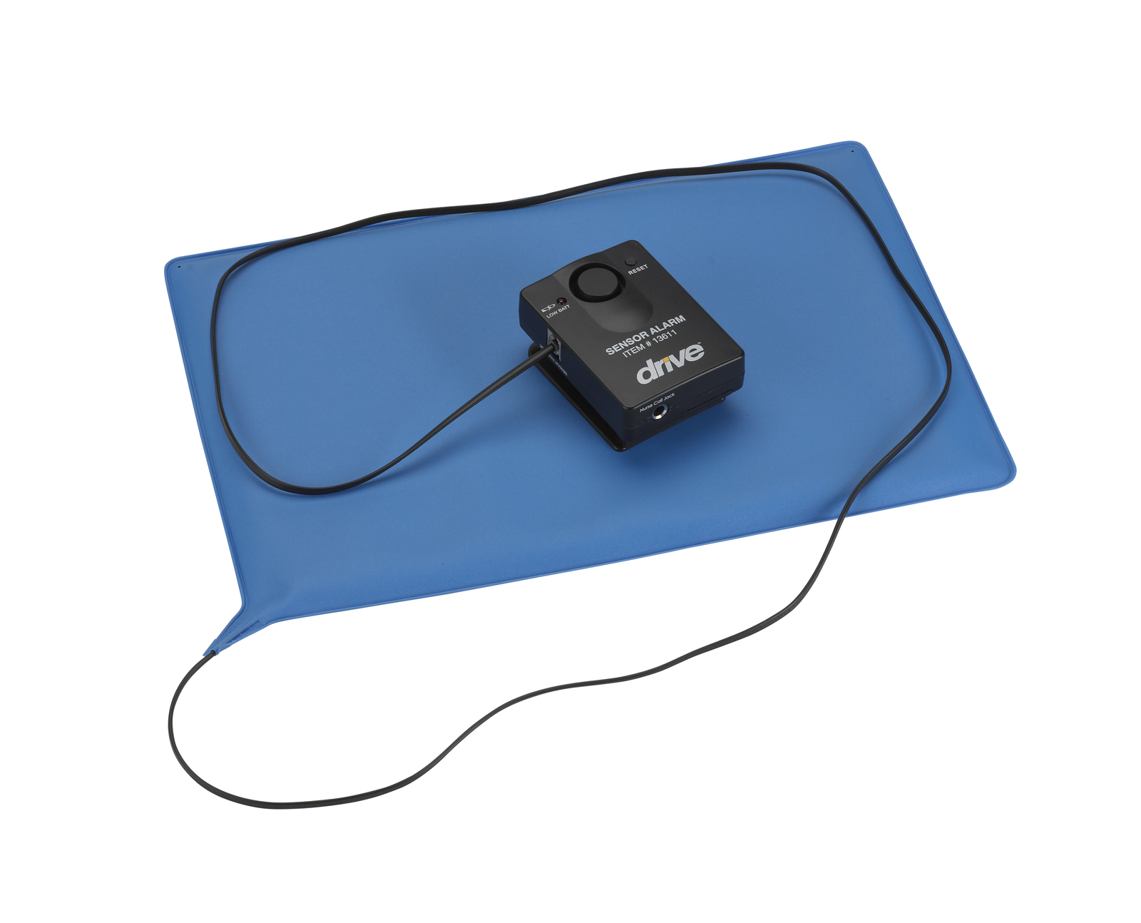 Pressure Sensitive Bed Chair Patient Alarm w/ Reset Button, 10" x 15" Chair Pad