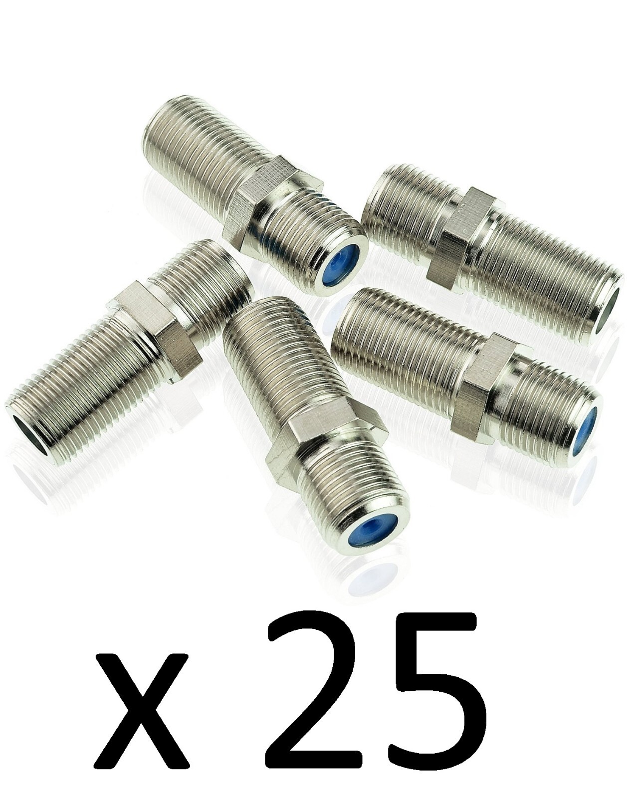 25 PACK Coax F81 Female Connector 3GHz Barrel Satellite RG6 Cable Splice F Type