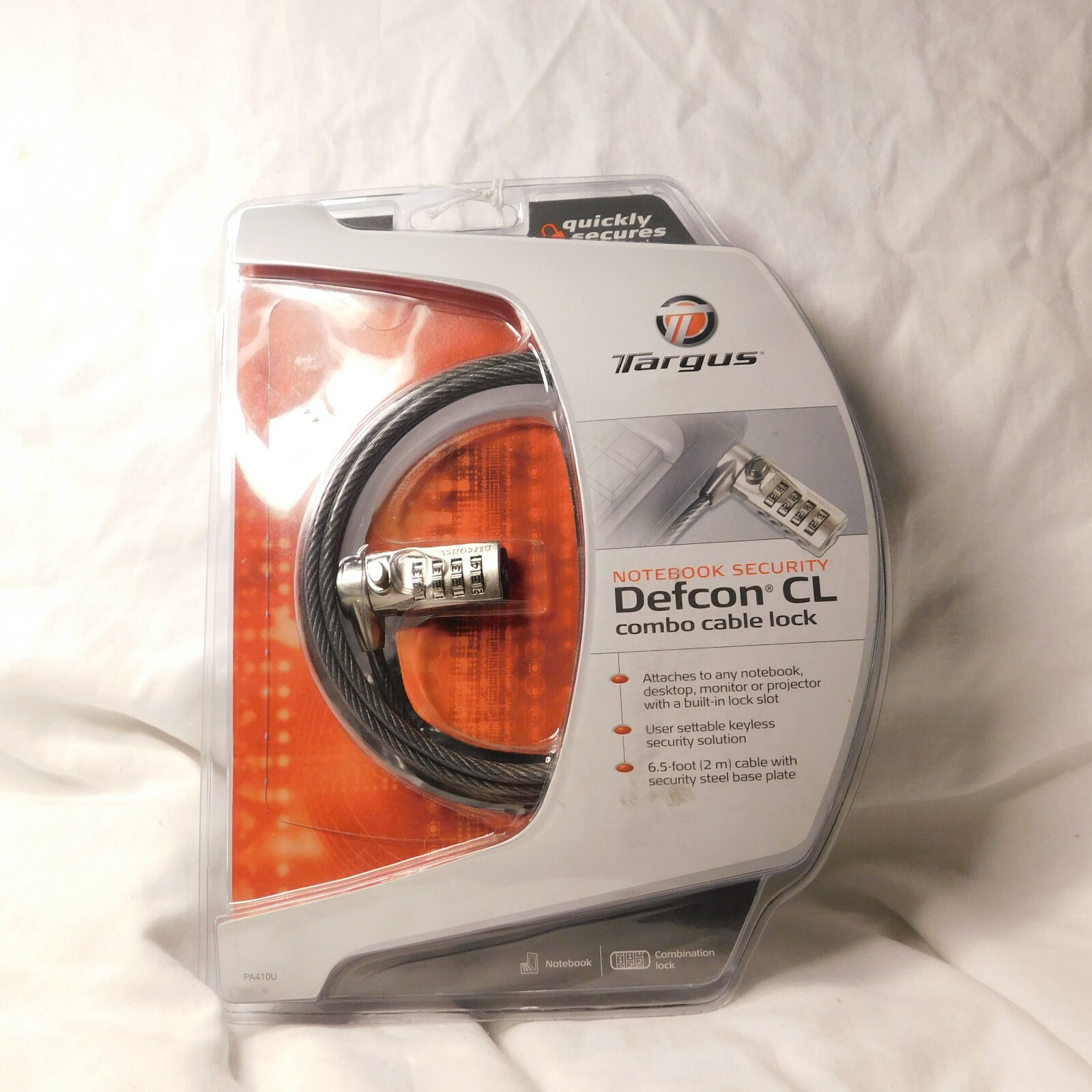 DEFCON COMBO CABLE LOCK FOR NOTEBOOK ECURITY, NEW (E-1-B)