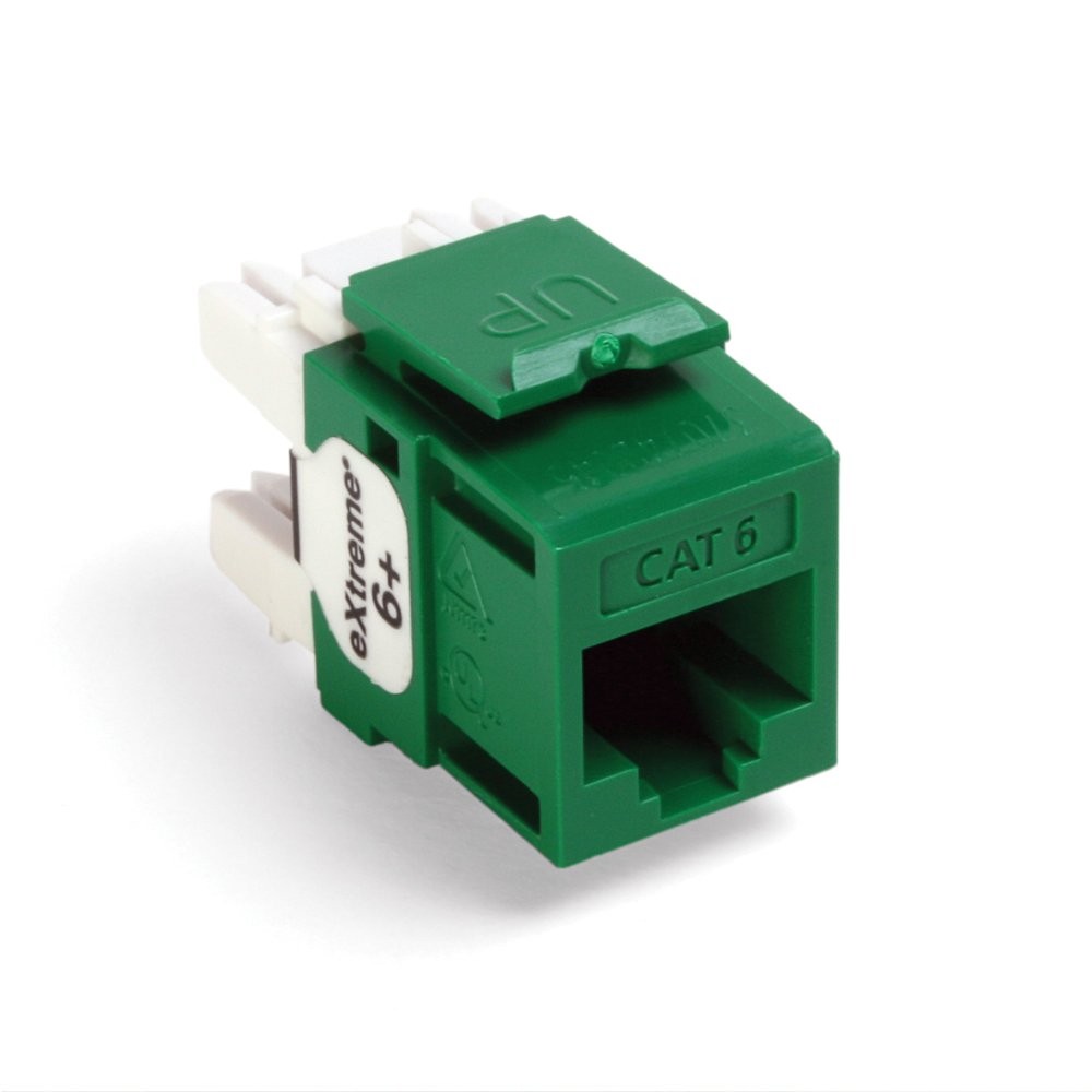 Leviton CAT6 QuickPort Connector Green Extreme 6+ Ethernet Insert 61110~RV6