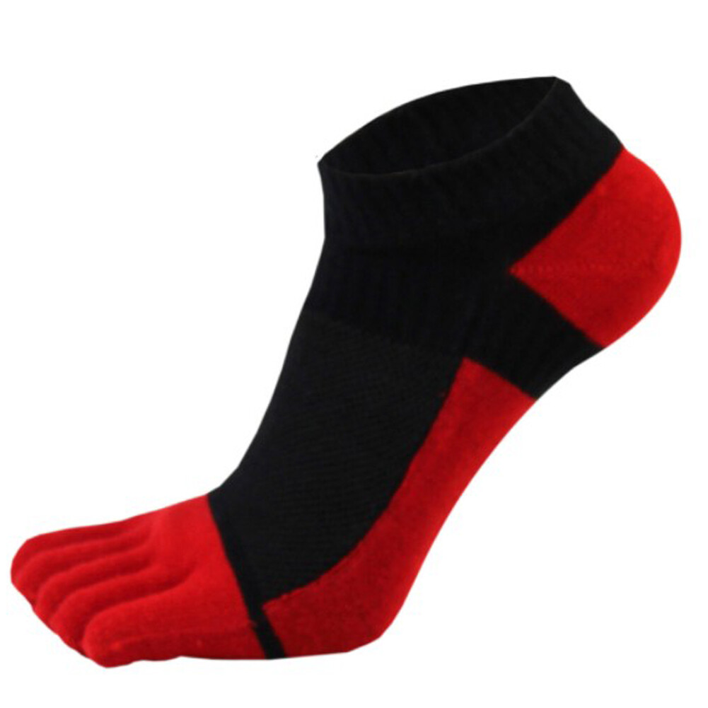 1 Pair Mens Low Cut Ankle Five Finger Toe Socks Combed Cotton Sport Mesh Causal