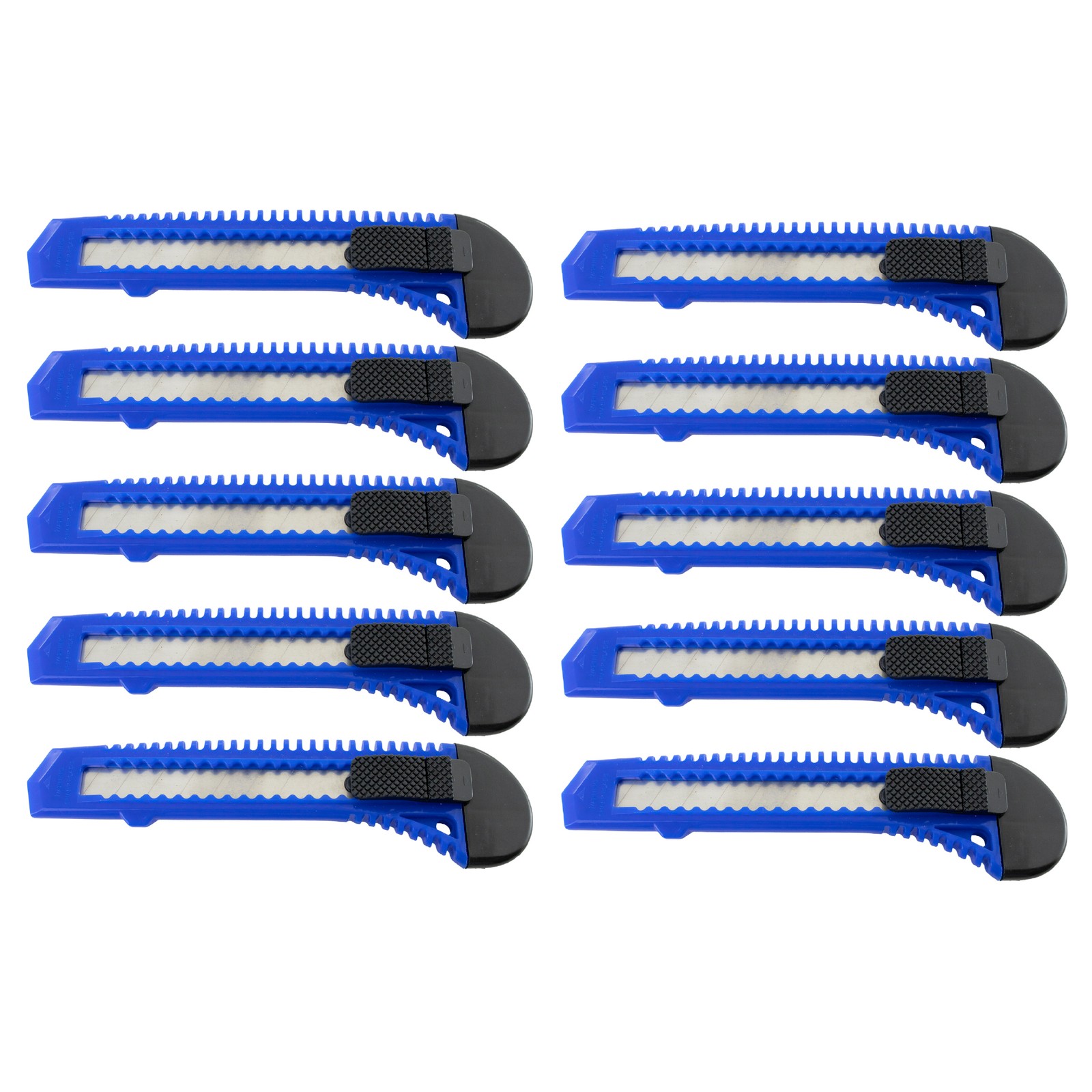10 Ten Bulk Blue Utility Knives Box Cutters Snap Off Blades