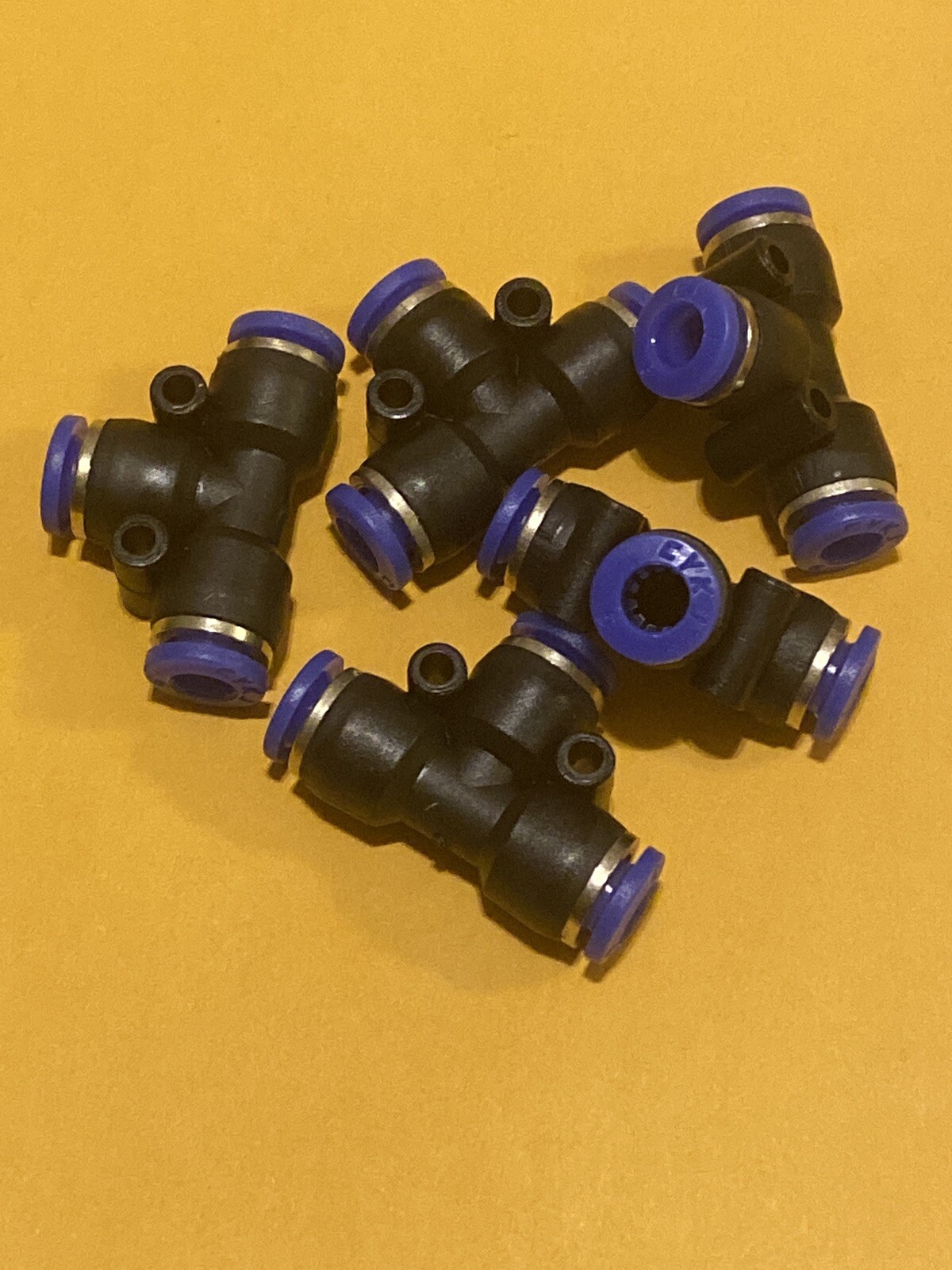 5pcs Pneumatic Tee Connector Push In Fitting for Air/Water Hose 6mm