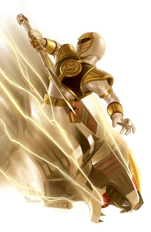 POWER RANGERS 1 WHITE RANGER MIGUEL MERCADO EXCLUSIVE VIRGIN VARIANT LTD 800 COA