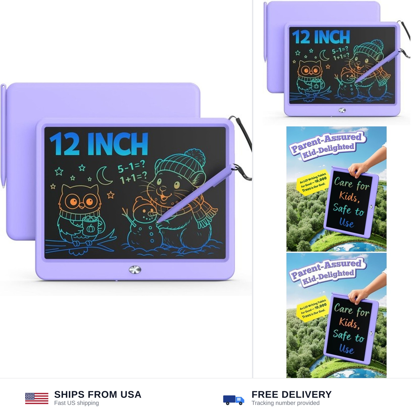 Bravokids 12 Inch LCD Writing Tablet for 3-8 Year Olds - Electronic Drawing P...