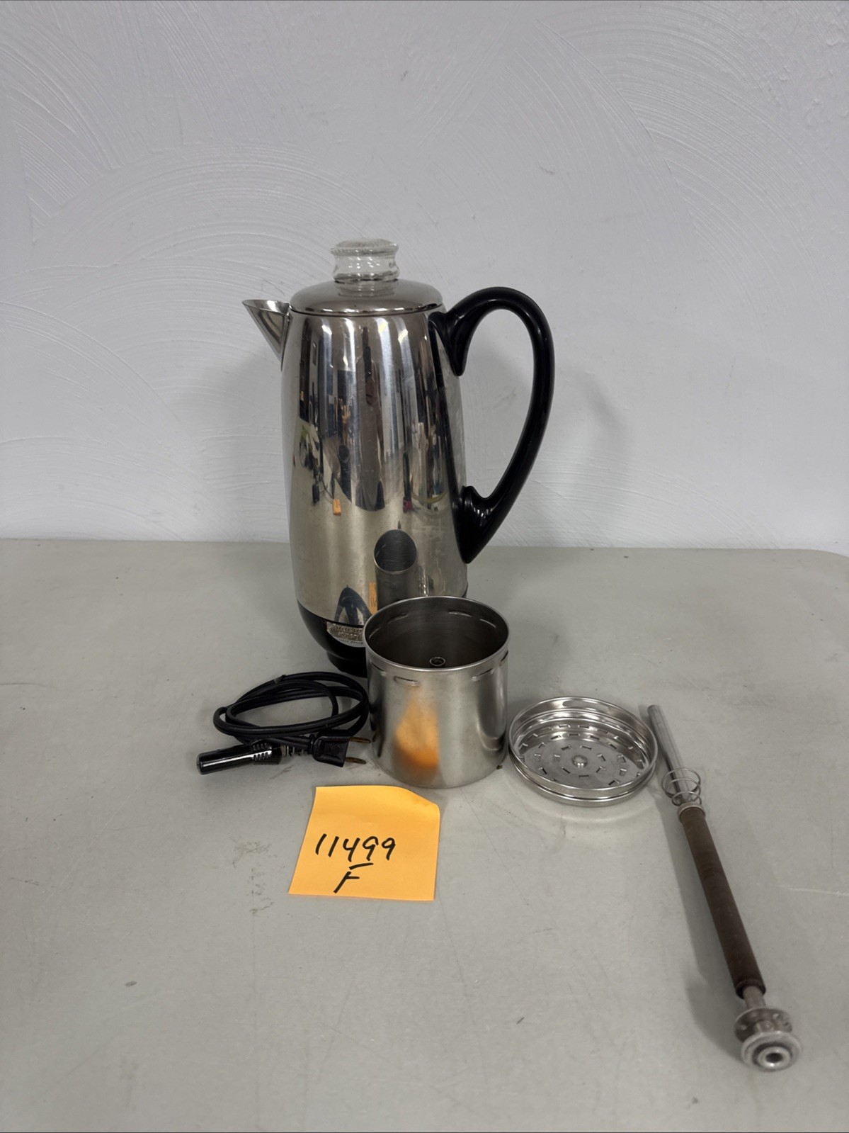 Vintage Farberware Super Fast Fully Automatic 12 Cup Percolator #142 Glass Top