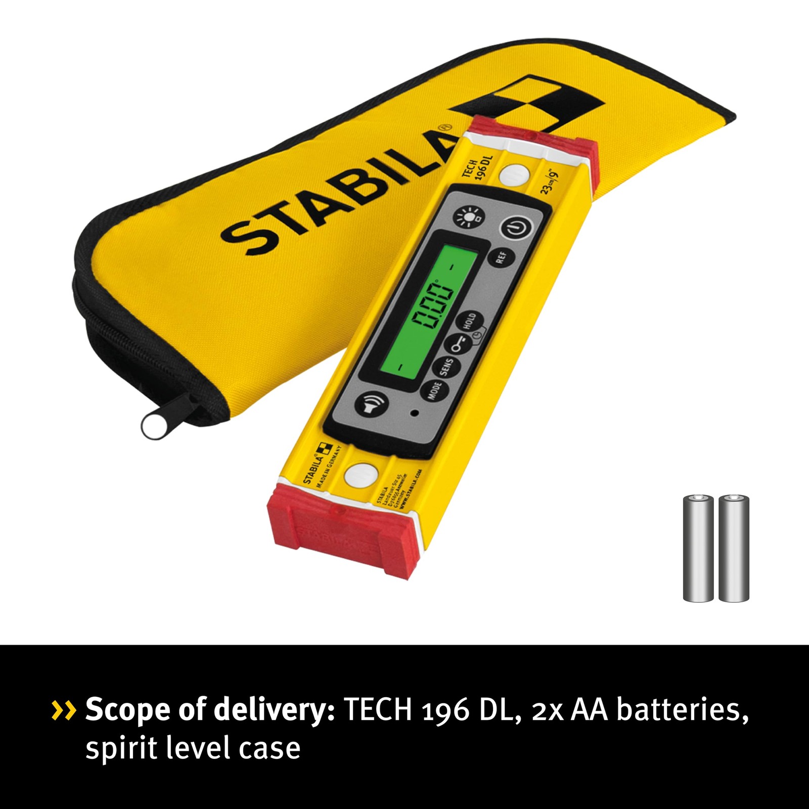 STABILA TECH 196 DL 23cm Digital Level IP67 w/ Bag
