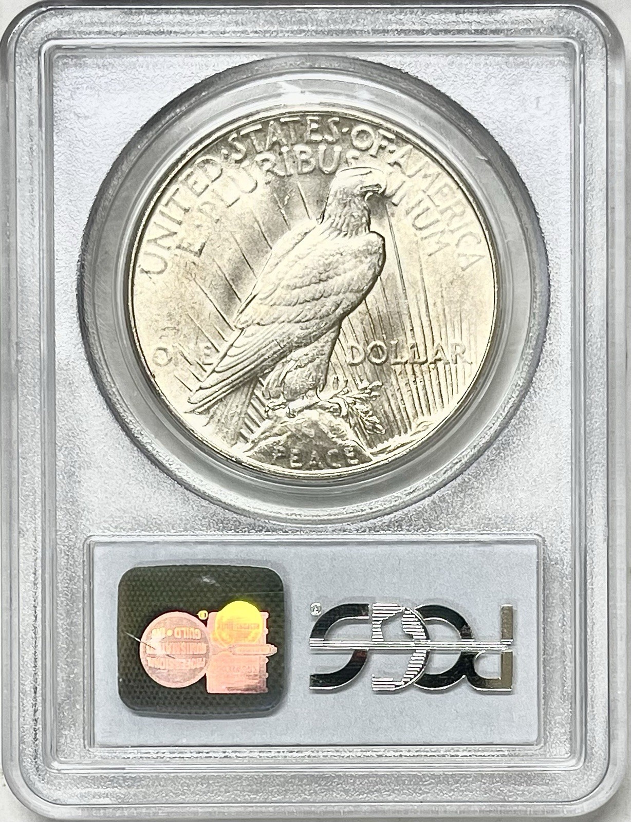 1935 PEACE SILVER DOLLAR PCGS MS63 CLASSIC BLUE LABEL
