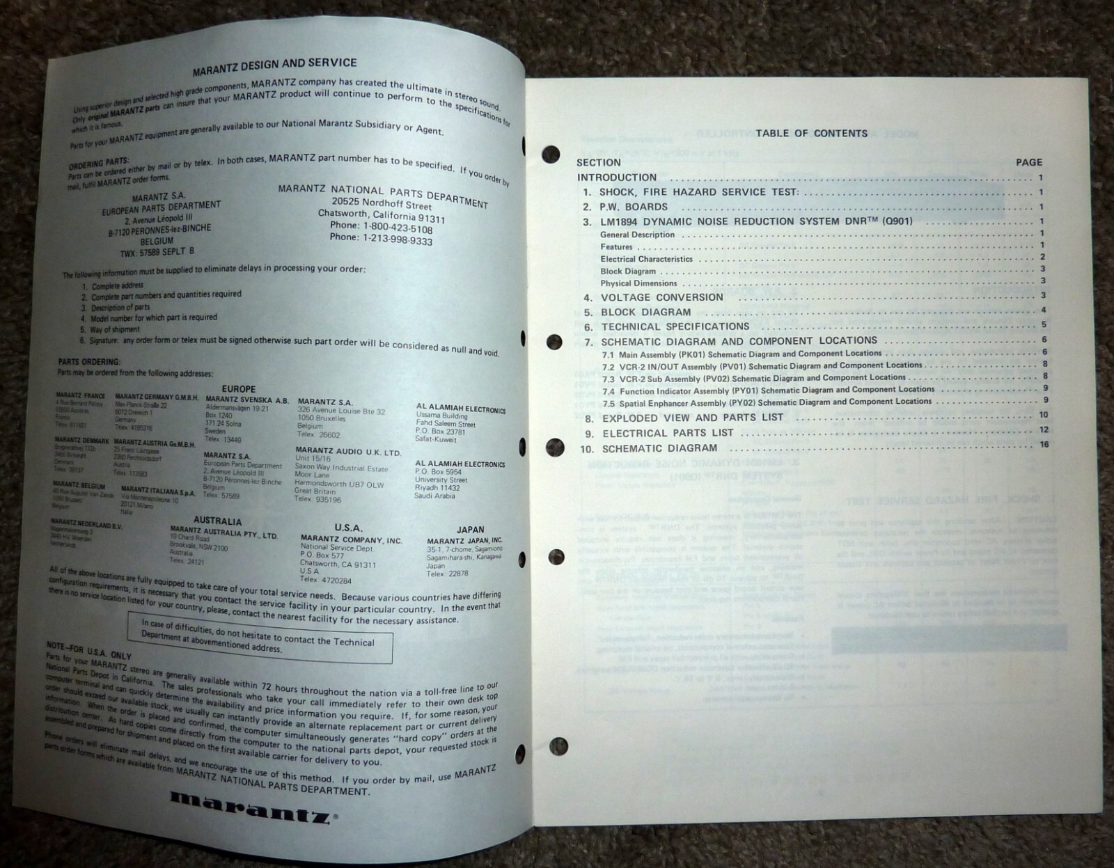 Marantz Model AV251 Audio Video Controller Service Manual OEM Excellent Cond