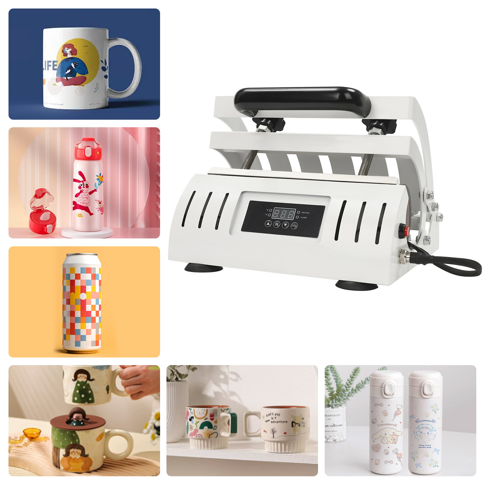 11oz-30oz Electric Desktop Tumbler Mug Heat Press Printing Machine Push Buttons