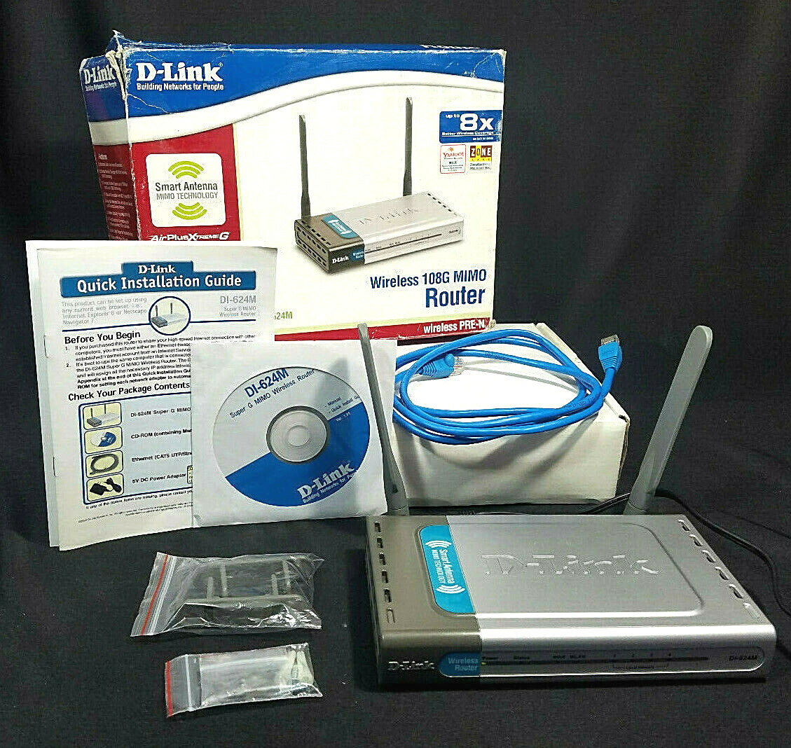D Link DI-624M Wireless Router With Double Antennas