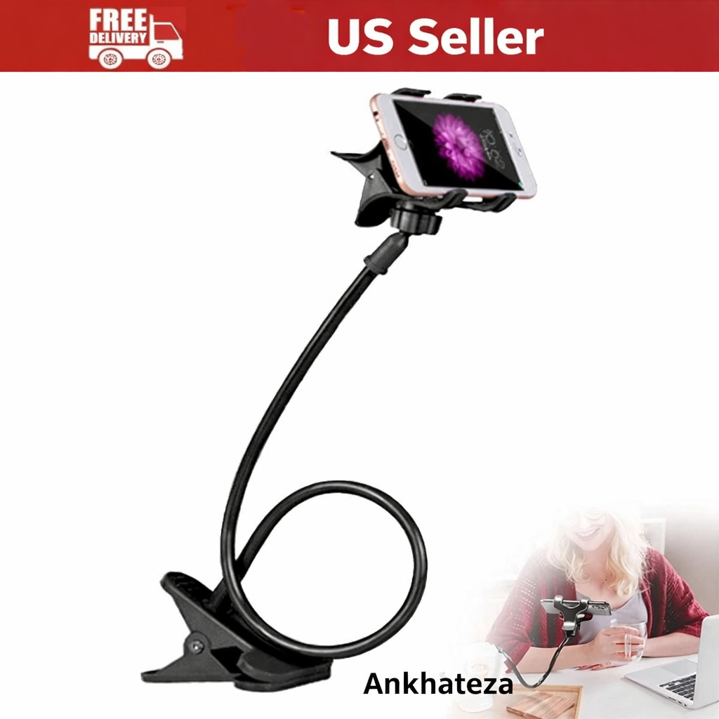Universal Lazy Mobile Phone Gooseneck Stand Holder Flexible Bed Desk Table Clip*