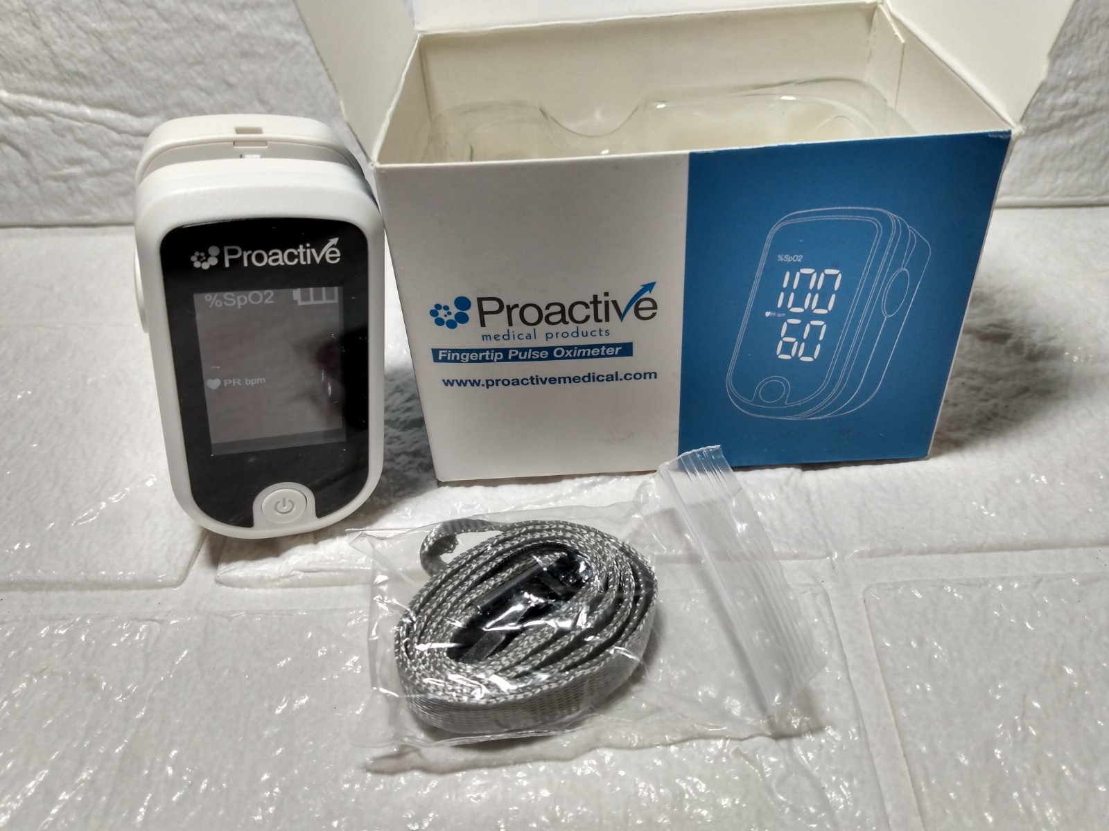 Proactive Medical Products Fingertip Pulse Oximeter With Lanyard [Model: 20110]