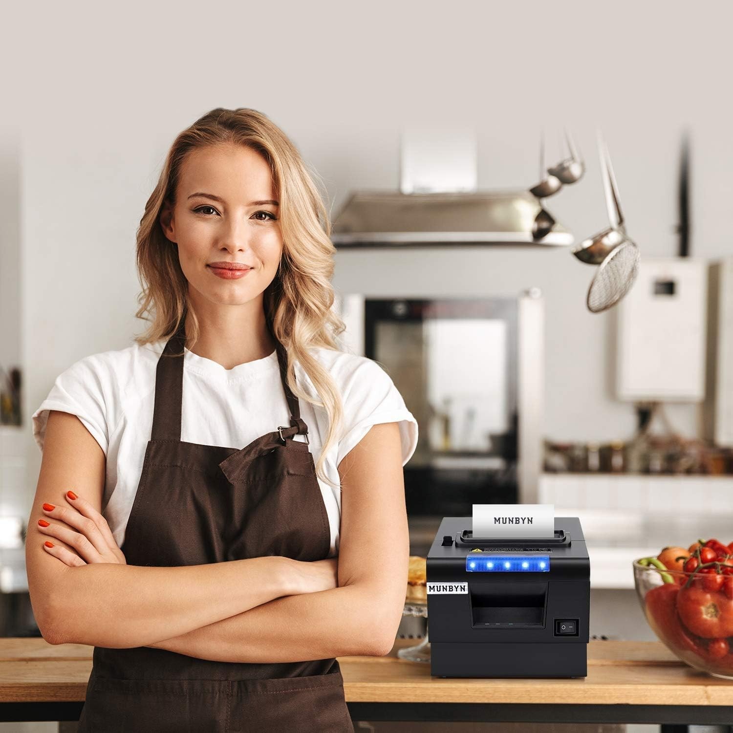 Receipt Printer P068, 3 1/8" 80mm Direct Thermal Printer, POS Printer with Au...