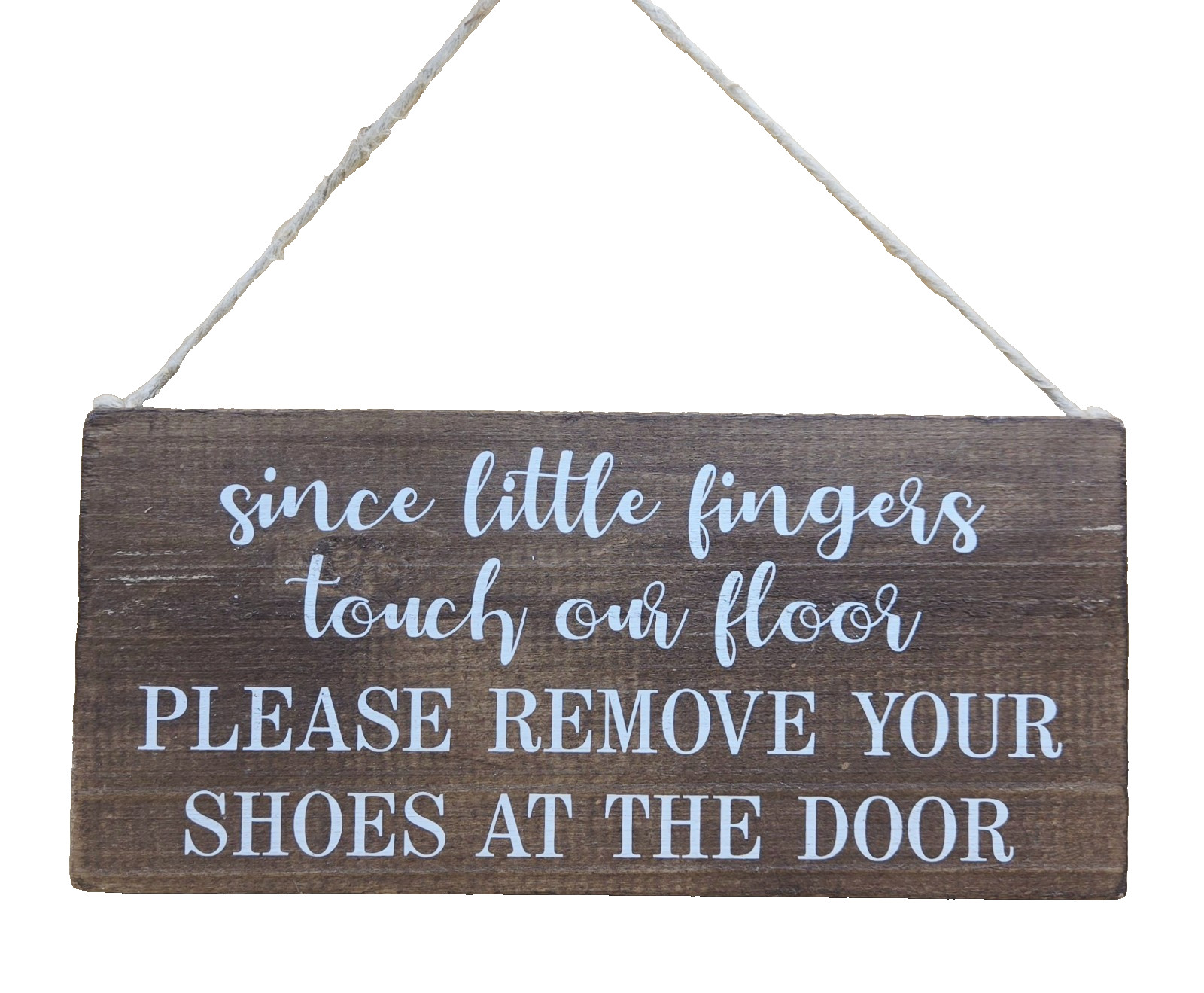Remove Your Shoes At The Door Hanging Wood Sign, Baby in Home Sign, 12" EUC
