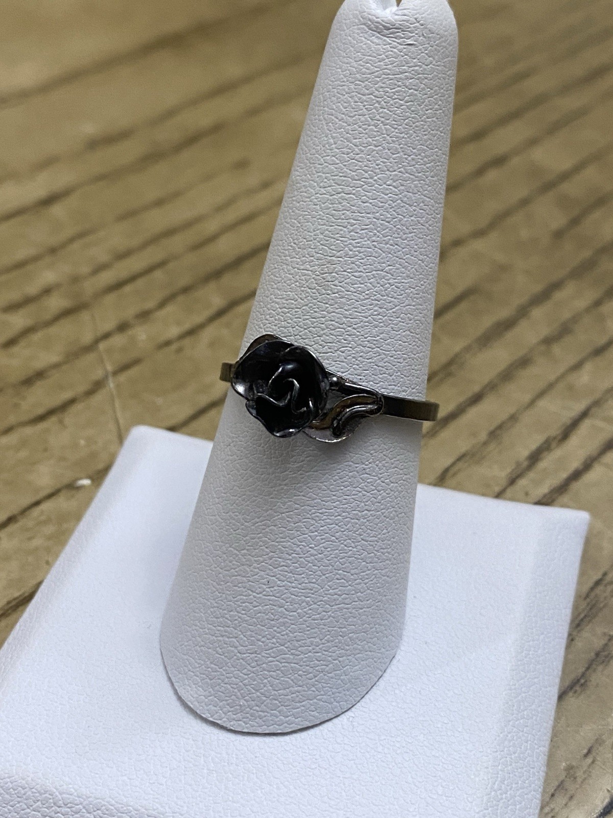 Designer Signed Silver Rose Bloom BP 800 Silver Band Ring Size 8.75
