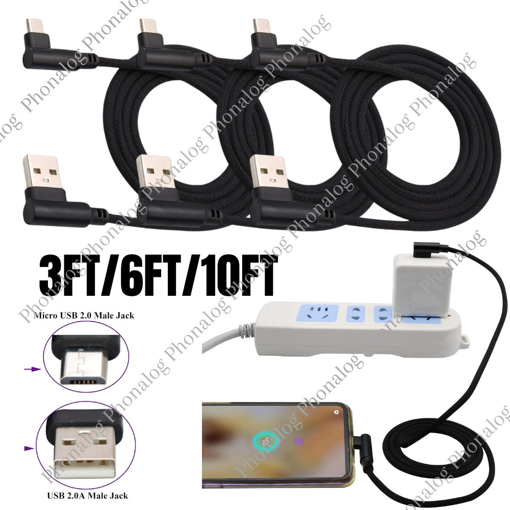 Right Angle Micro USB Cable 90 Degree Fast Charging Cord For Samsung Galaxy LG