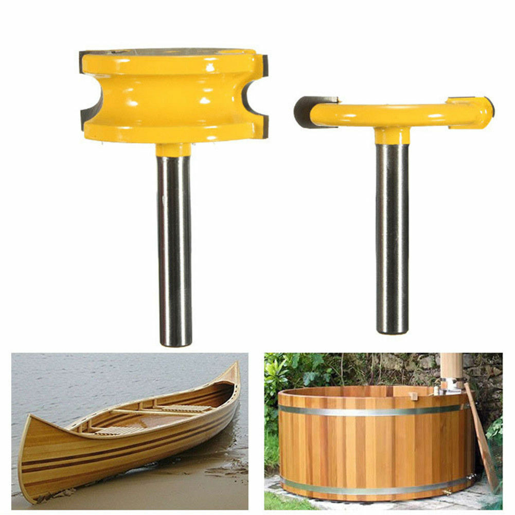 2PCS 1/4" Shank 1/4" Dia Canoe Joint Flute & Bead Router Bit Woodworking Tools