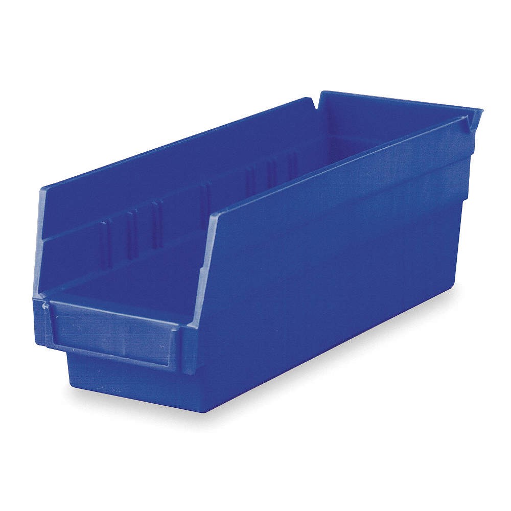 AKRO-MILS 30120BLUE Shelf Bin,Blue,Indstr Grd Poly,4 in PK 7